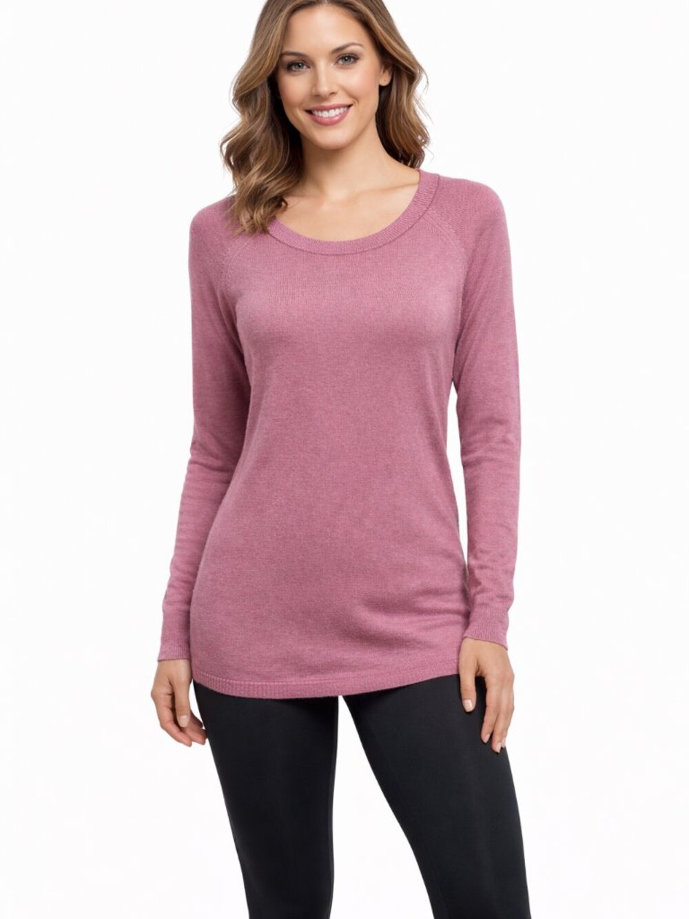 Lululemon Hello Aloe Pullover Dusty Pink Fig Crew Neck Ribbed Trim Sweater sz 8